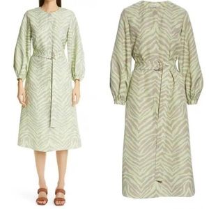 Lafayette 148 Zebra Print Dress Size Small Linen Silk Blend